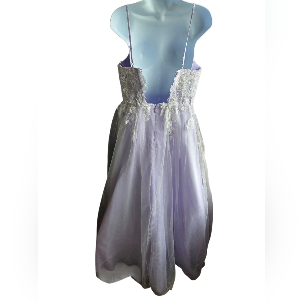 NWT Macy's Say Yes to the Prom Purple White Tulle Dress Size 11/12 - Picture 3 of 5